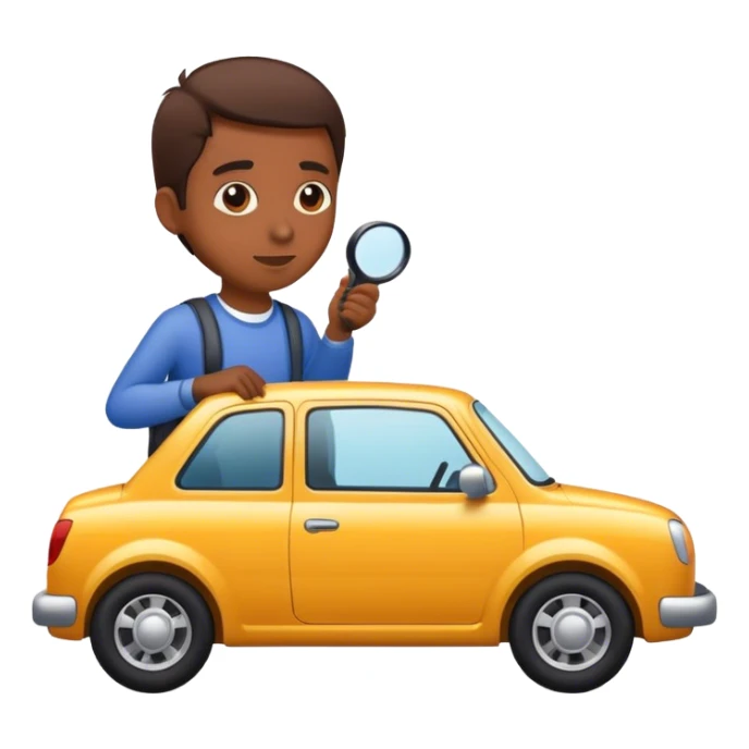 Person searching for a car sticker