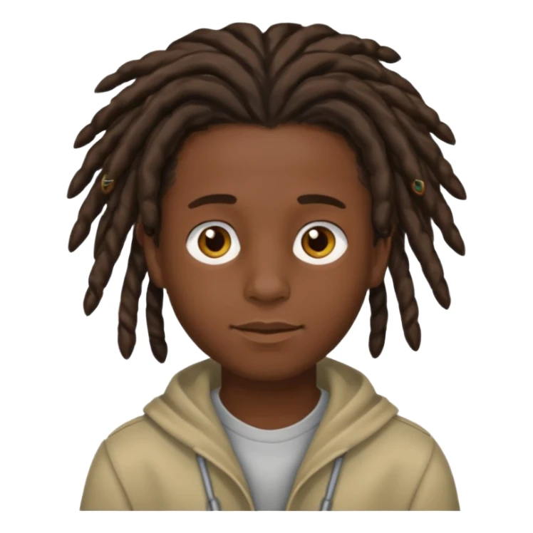 Boy with a locs hair  sticker