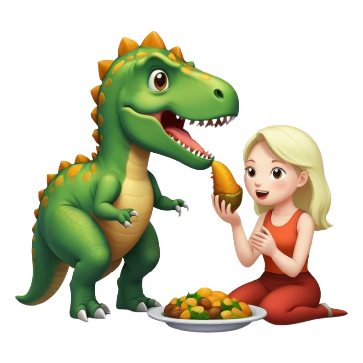 Dinosaur eating woman sticker