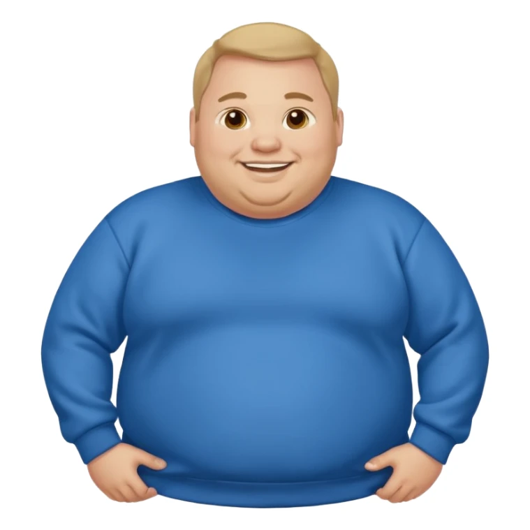 fat man wearing blue sweatshirt sticker