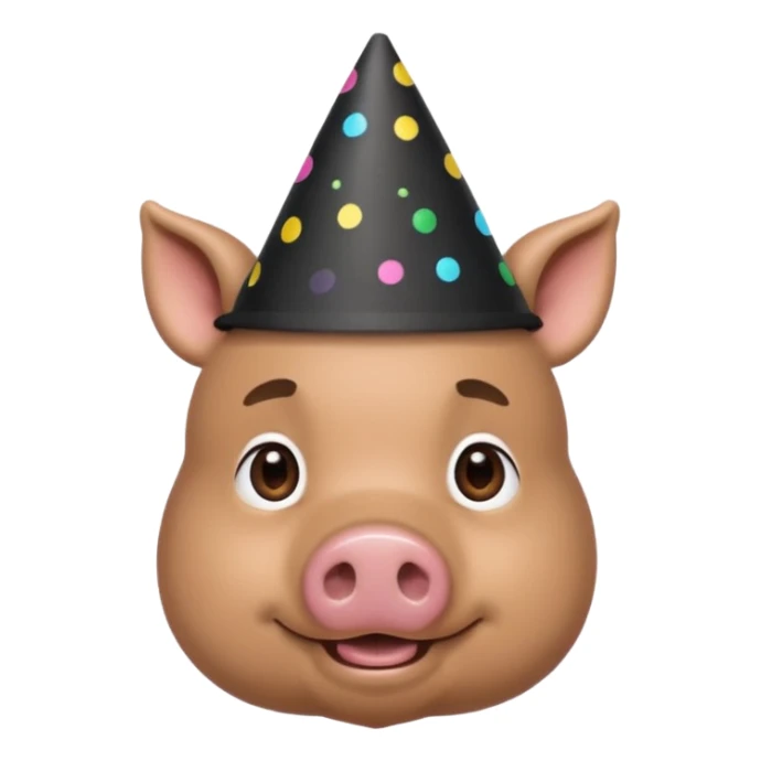 black pig party hat human body sticker