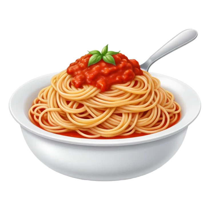 bowl of spaghetti pasta with tomato sauce sticker