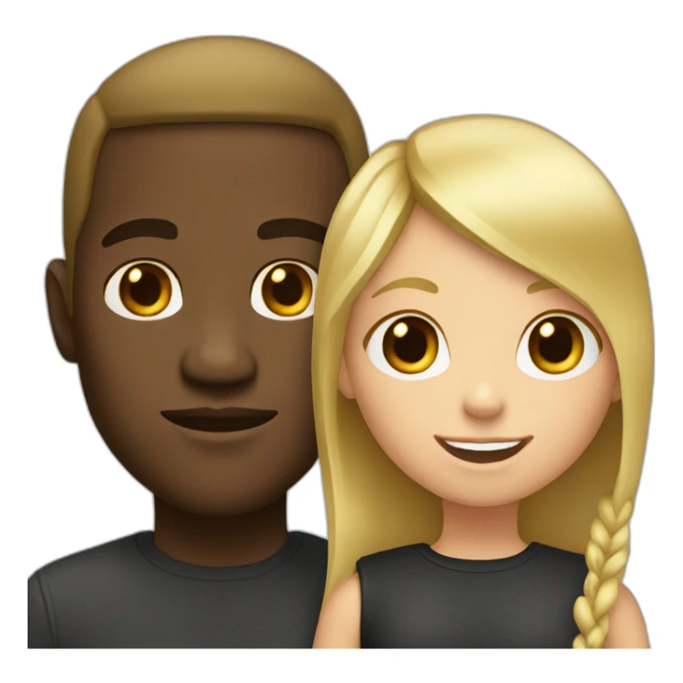 1 Light Black man with a little blonde girl sticker