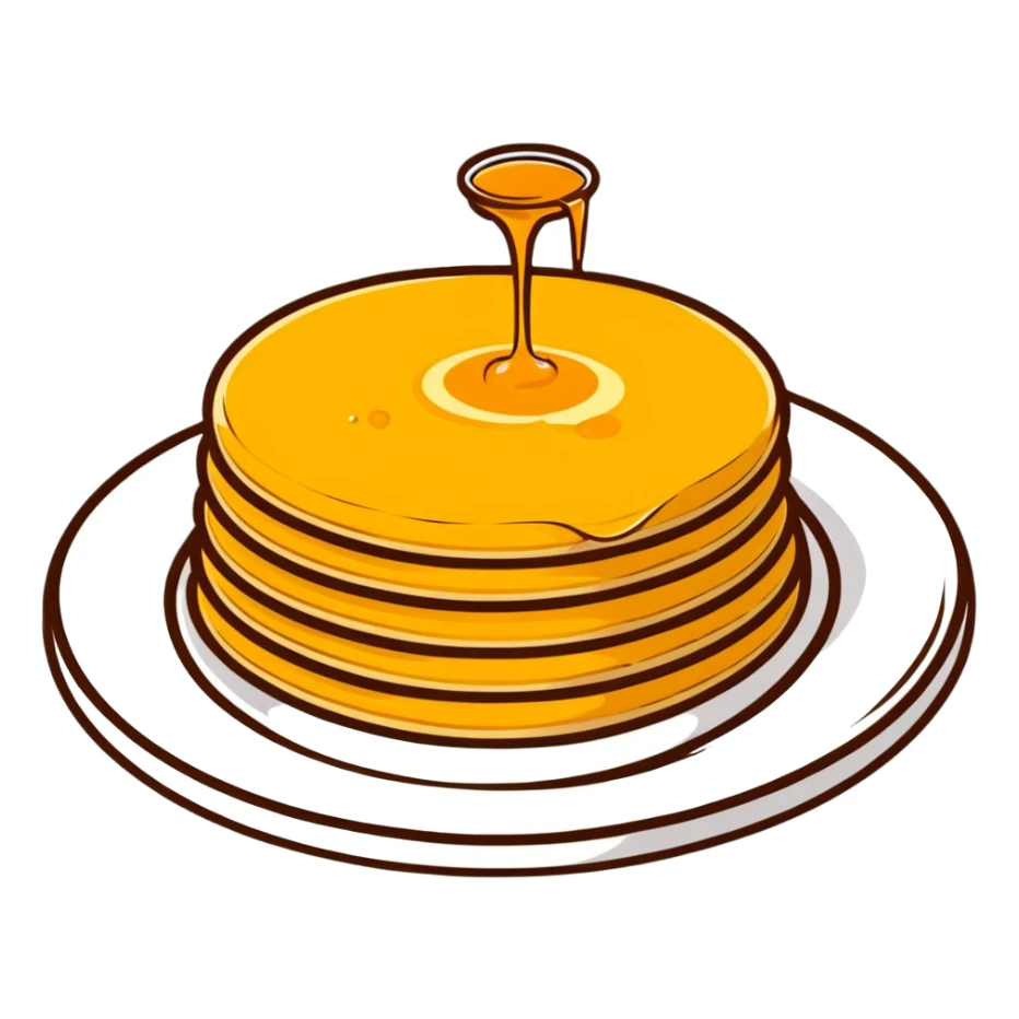 cheese pancakes with honey sticker