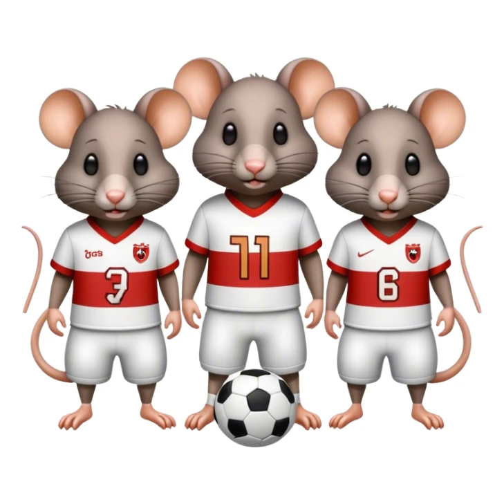 three Rats in a footballkit sticker