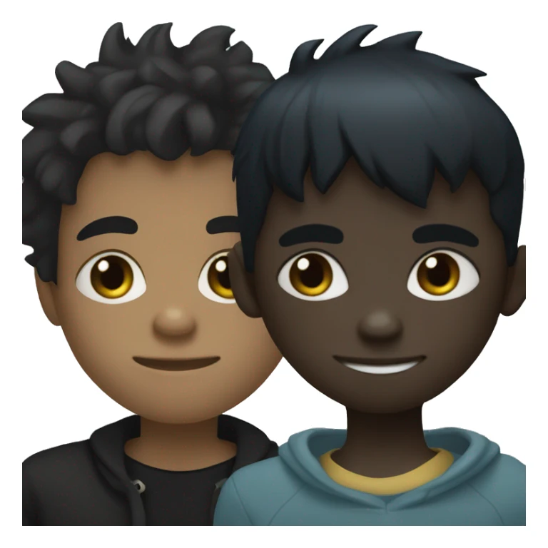 A boy with black hair, dark skin and a black sweater Gorillaz Style sticker