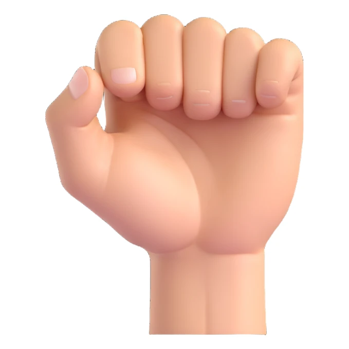 a hand gesture: one fist striking into the other open palm, energetic sticker