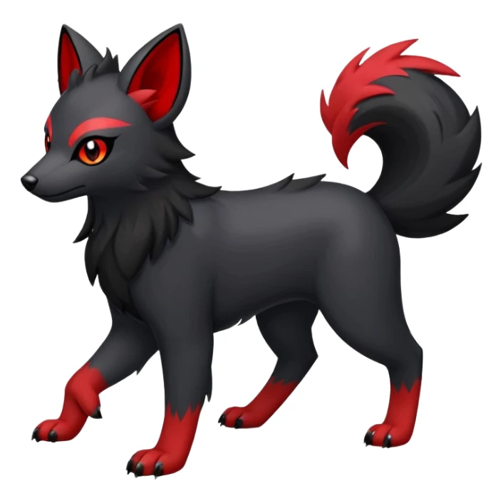 Zorua-Houndour-Fakémon-hybrid-creature (full body)  sticker