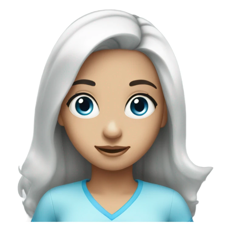 Black haired girl with blue eyes celebrating birthday  sticker