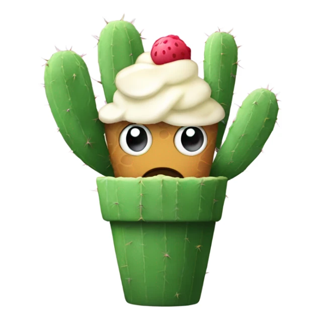 Cactus eating ice cream  sticker