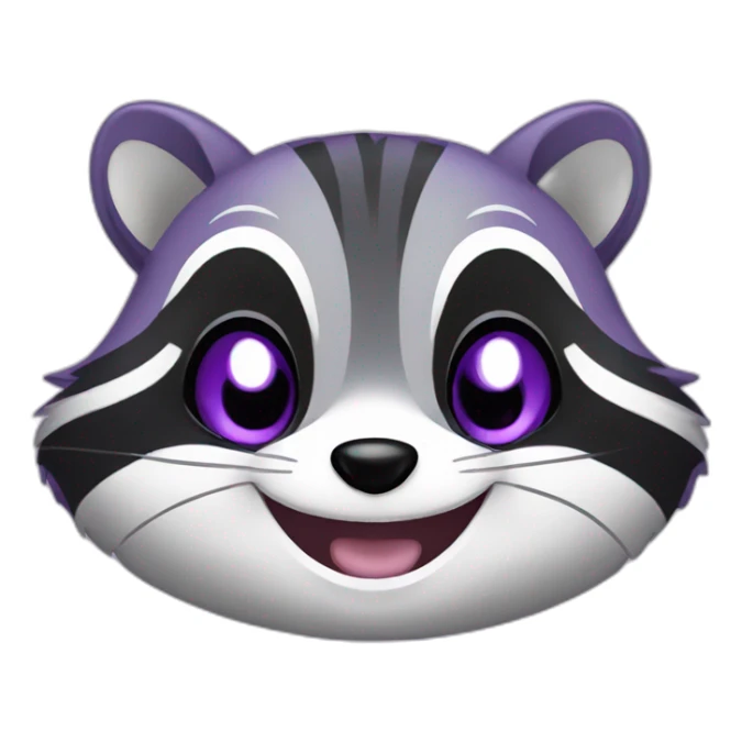 Cute violet raccoon is laughing sticker