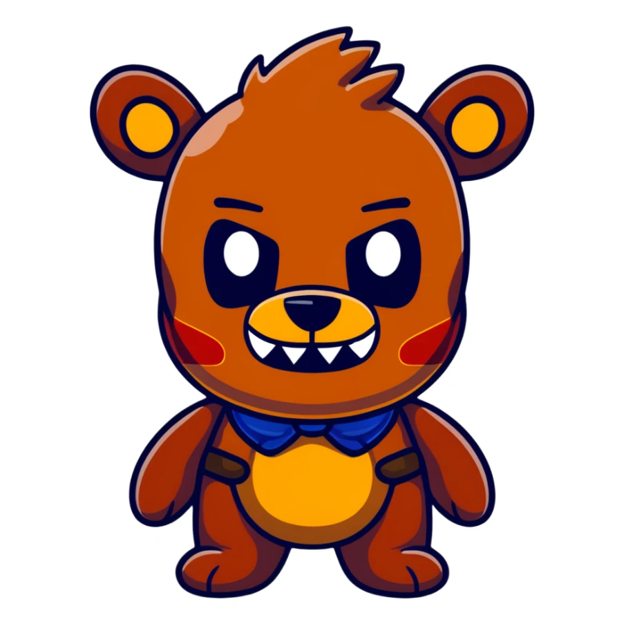 Scary Freddy Fazbear with glowing eyes from Five Nights at Freddy's sticker