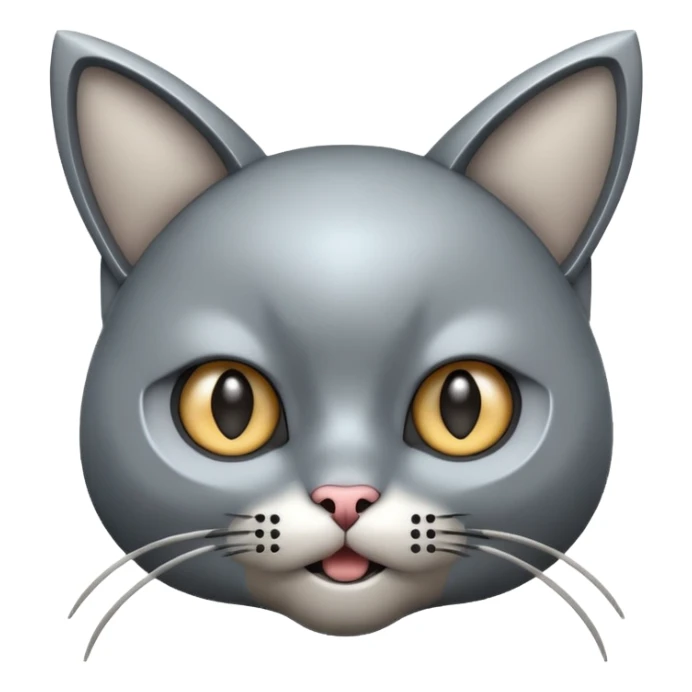 robot looking surprised with cat ears and looks funny sticker