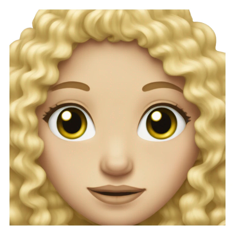 green eyed blonde curly white skin girl sticker