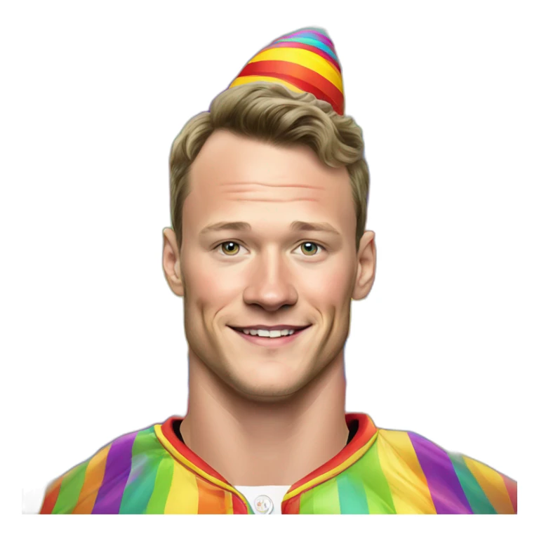 Jonathan Toews as a rainbow circus clown sticker