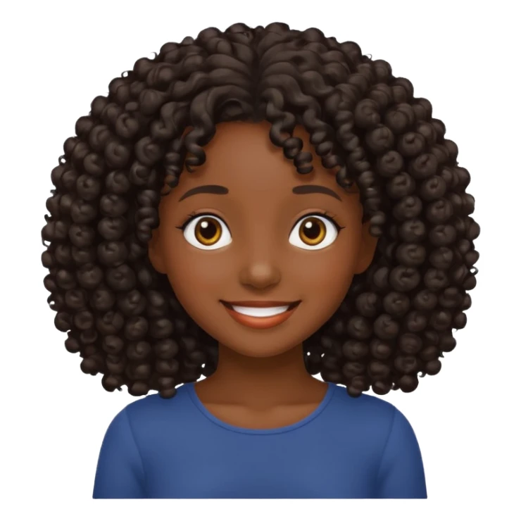 Una chica morena de cabello rizado no esponjado y color negro sticker