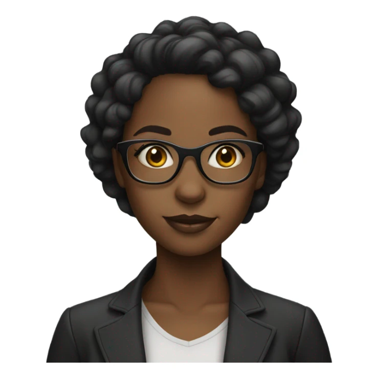pretty black girl with glasses sticker
