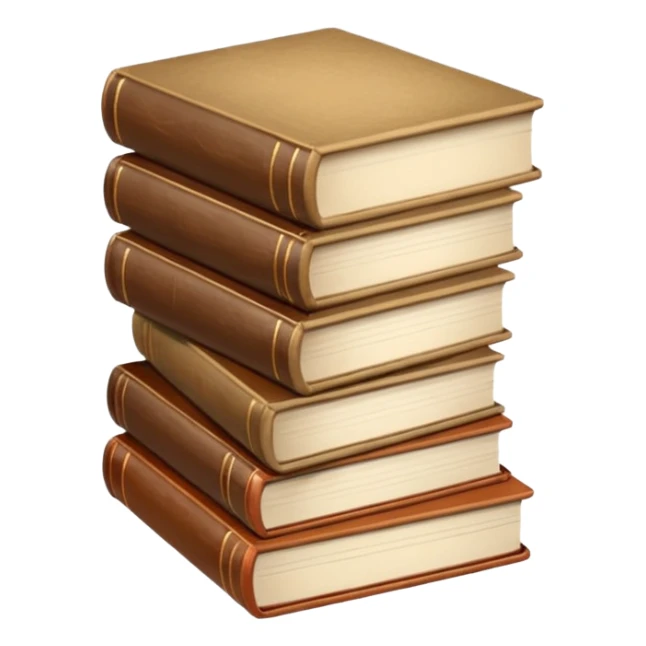 stack of books in beige tones sticker