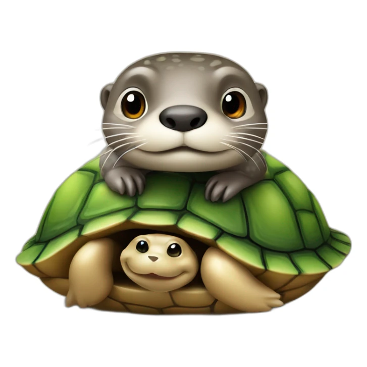 Une loutre sur une tortue sur un moustique sticker