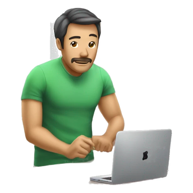 Homem segurando um iphone na mao direita e android na mao esquerda sticker