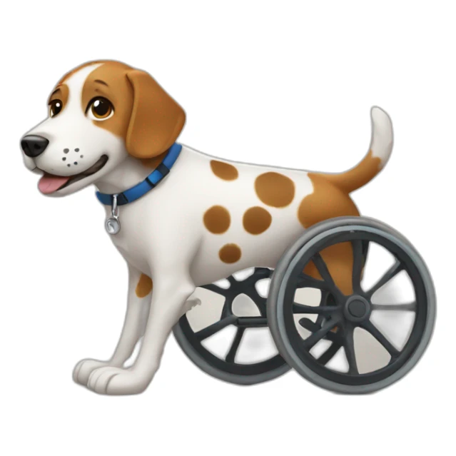 dog with spots in wheelchair sticker