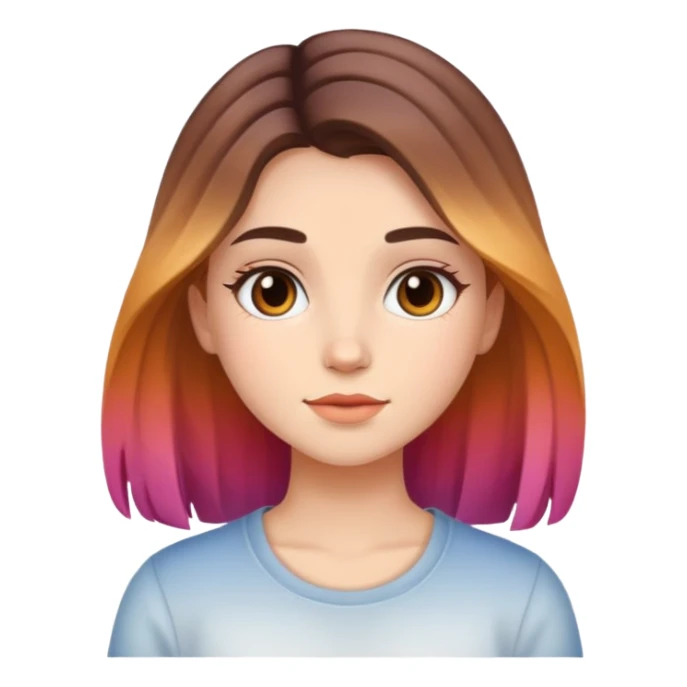 girl with ombre hair sticker
