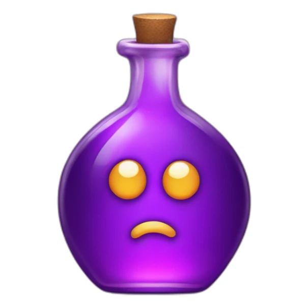 purple magic potion with the letter p written on it sticker