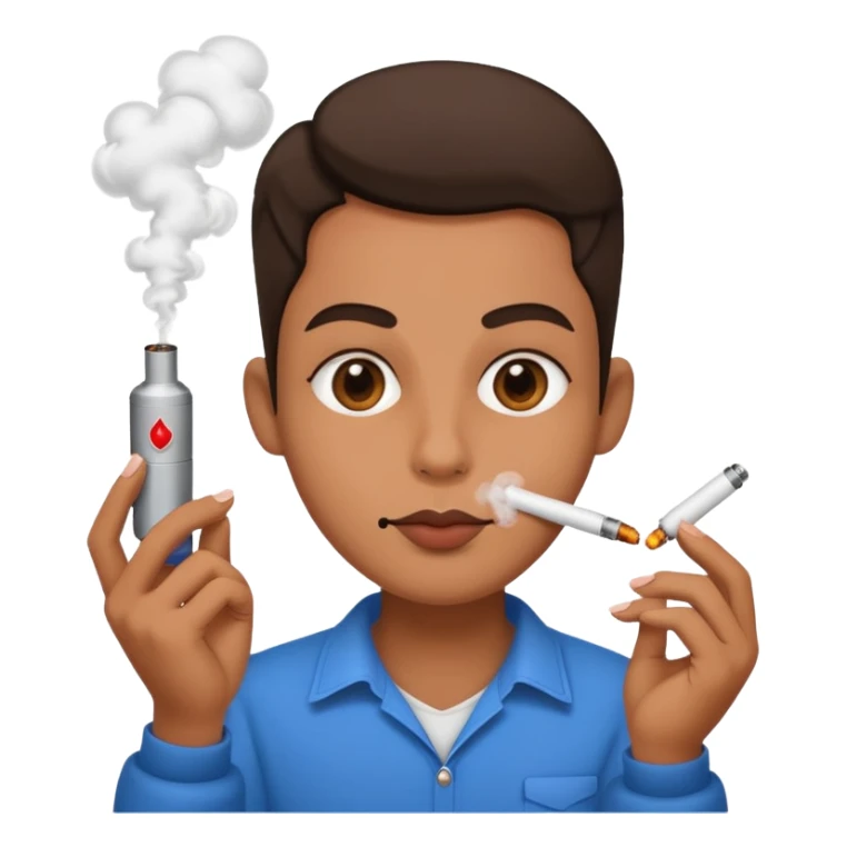 Heart eyes smoking a vape sticker