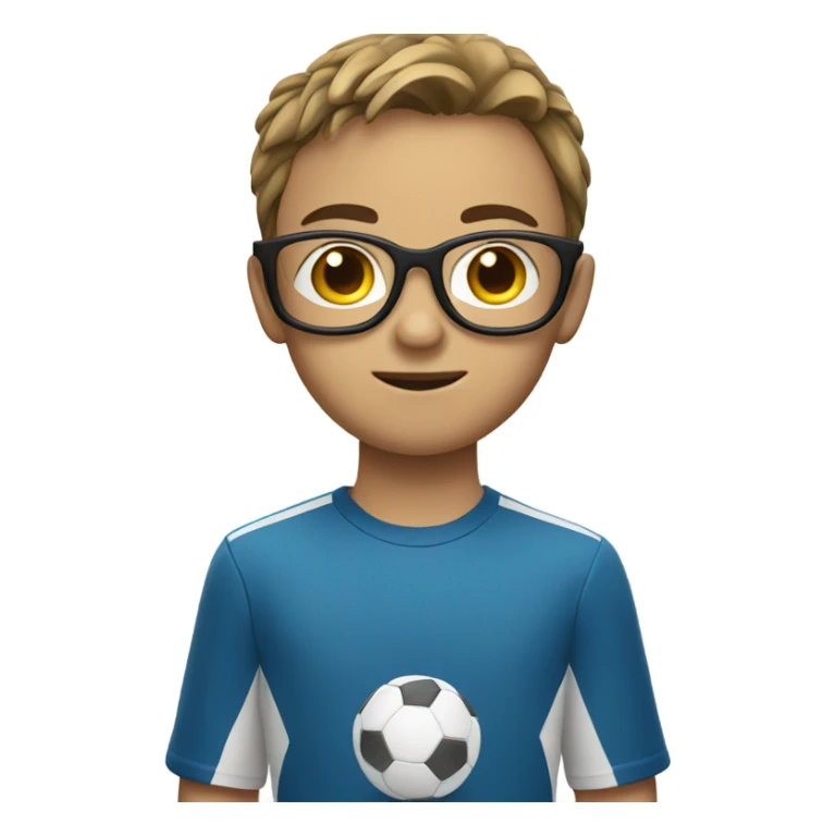 Boy with glasses playing sport sticker