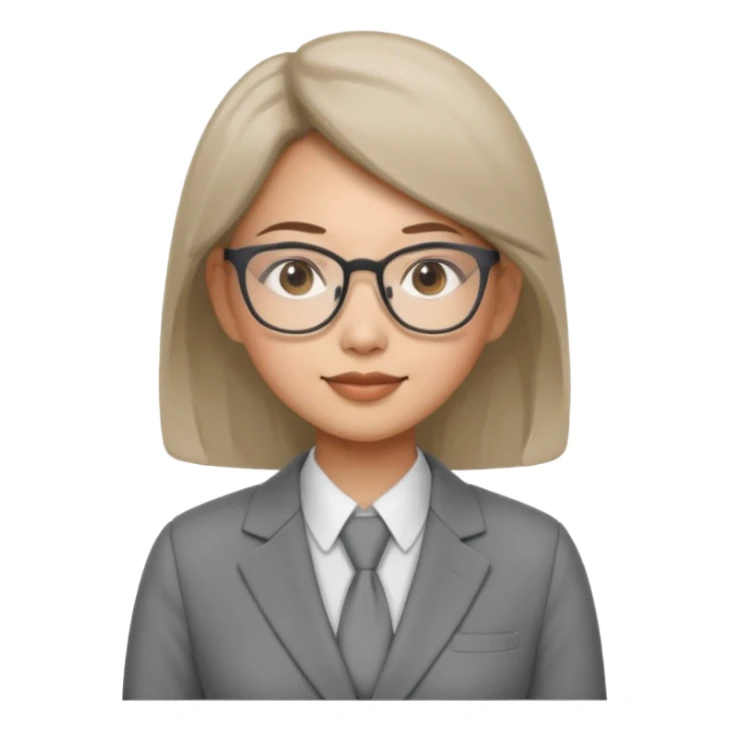 asian female accountant with eyeglasses sticker