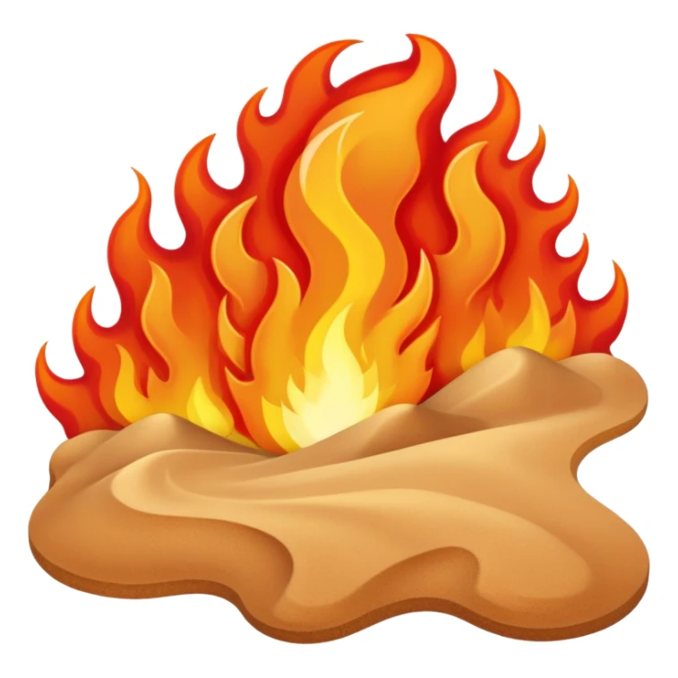 hot desert sand with flames and heat waves rising from it sticker