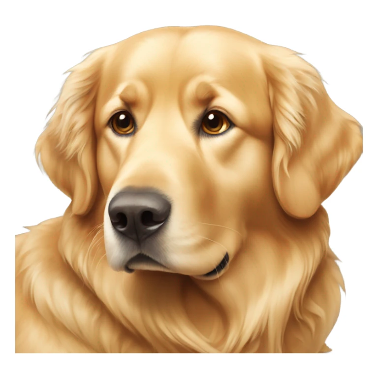 Older large Golden retriever laying down sticker