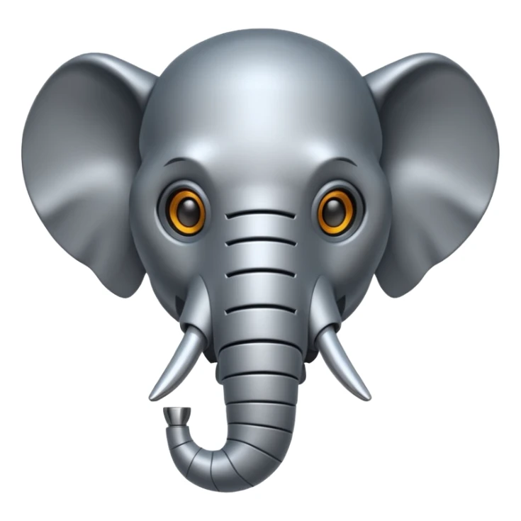 robot elephant head with iron skin parts sticker