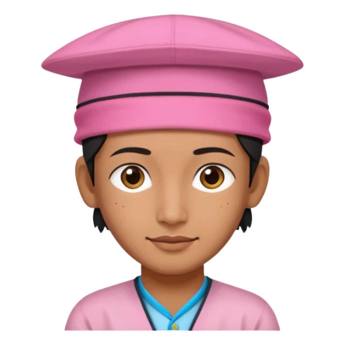Dhaka topi emoji nepali people wear in head in rectangular size pink color  sticker
