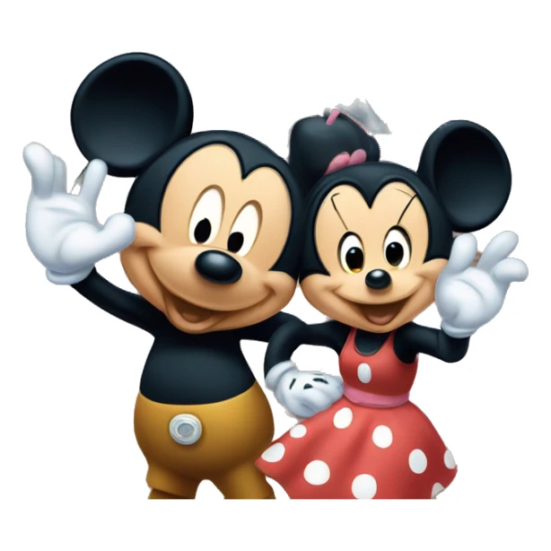 mickey mouse and mini mouse in the disney land sticker