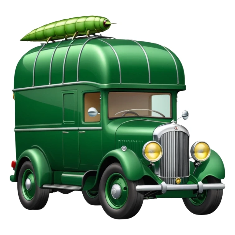 Ron’s Professional exterminator’s antique tall Bentley moving van hot rod (bug shaped) sticker