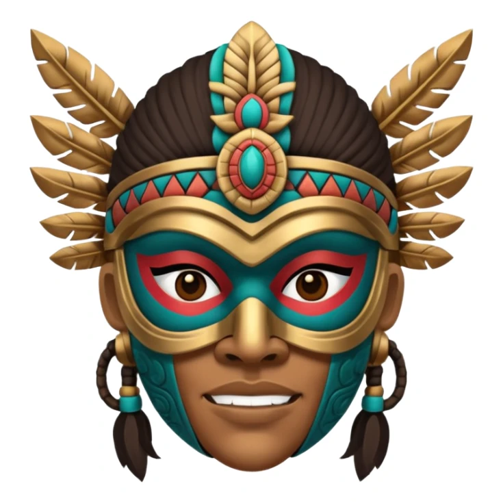 face full maya masked tradational mayan warrior sticker