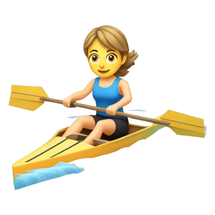 Girl rowing in a swift rowing boat with concept 2 blades sticker