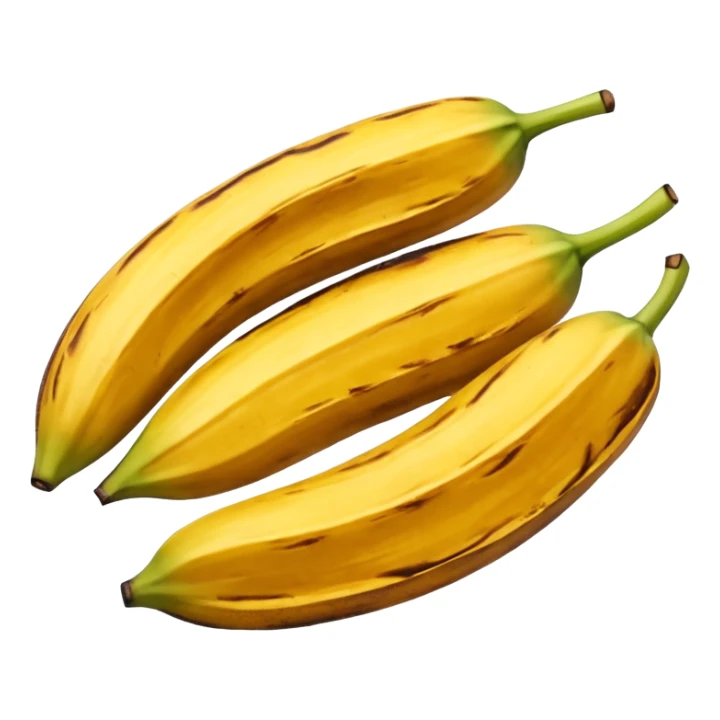 A single fried sweet plantain slice (tajada) with golden edges and a caramelized texture, looking juicy and appetizing with a glossy finish to show its frying. sticker