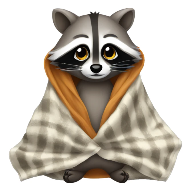 Raccoon with blanket sticker