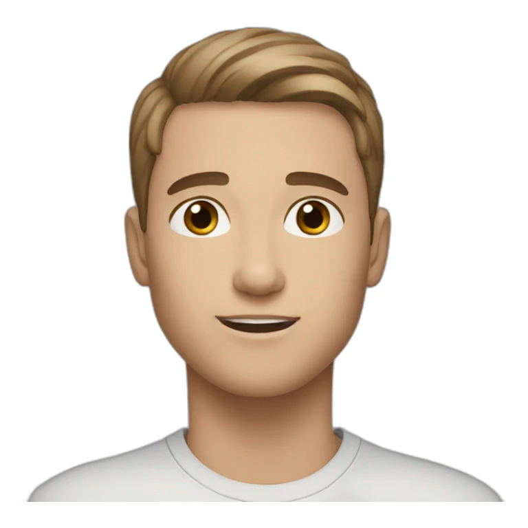 young white man brown straight hair brown eyes sticker