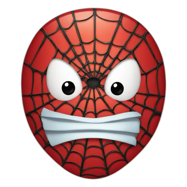 Cut in portrait of spiderman with mask on sticker