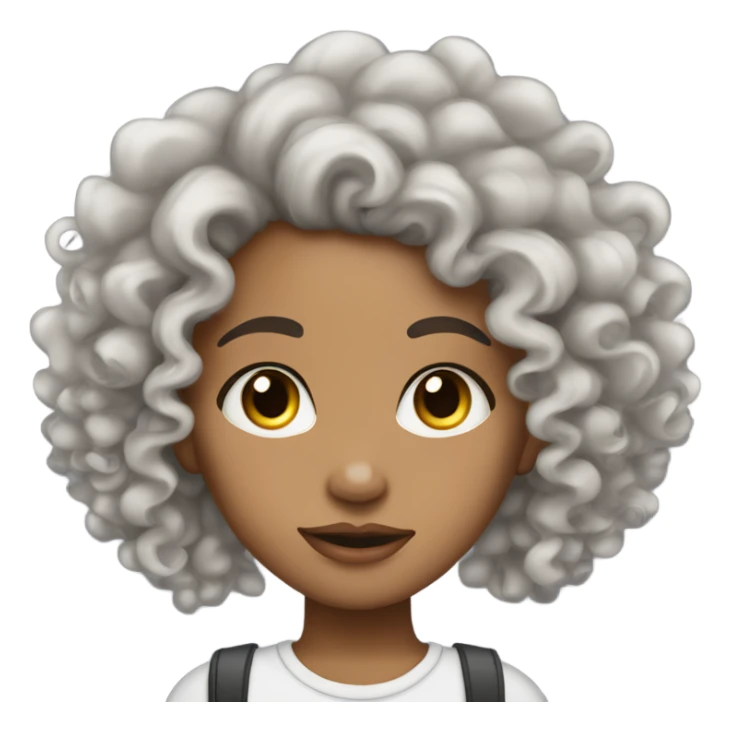 lightskin curly hair girl with piercings  sticker