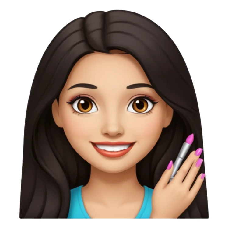 pretty girl dark long hair latina makeup sticker