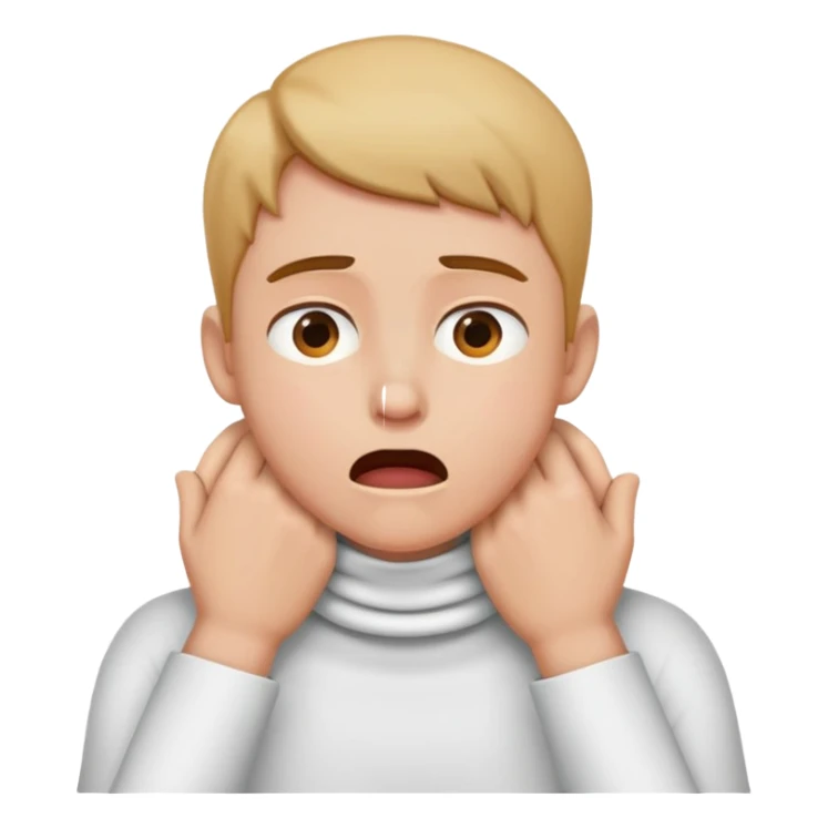 Person choking themselves with their own hands around their neck sticker