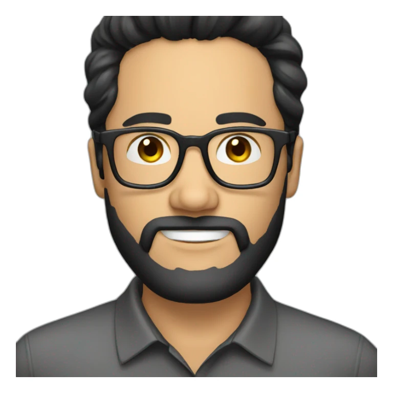 Business handsome man with black hair, black beard and glasses sticker
