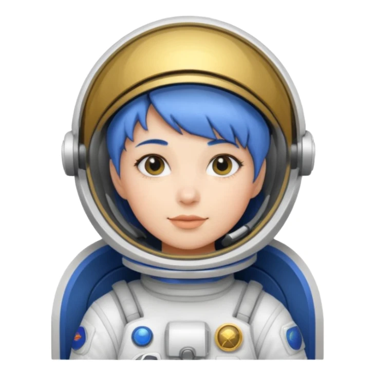 Female astronaut with short blue hair sticker