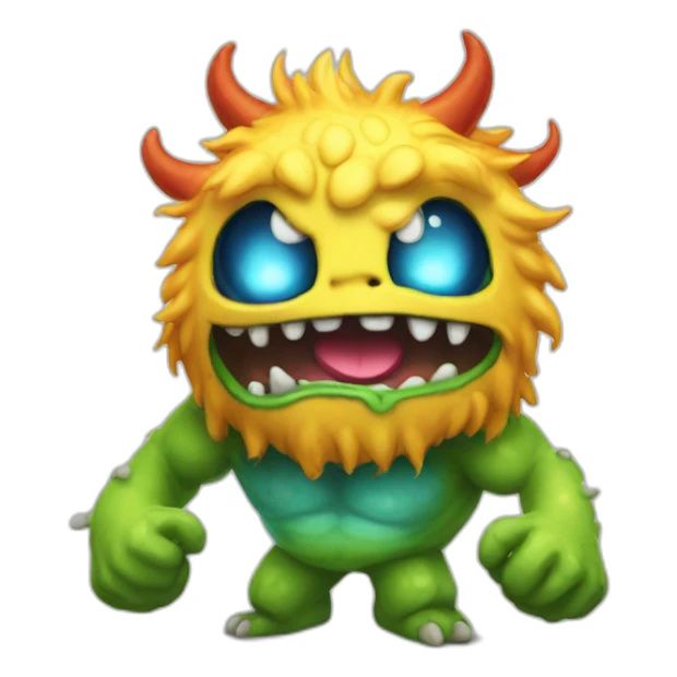 A little video game monster partying to celebrate a victory. sticker