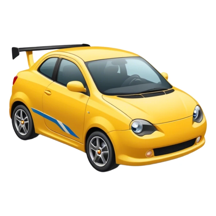 Uma imagem de um carro sport sendo avaliado com uma lupa sticker