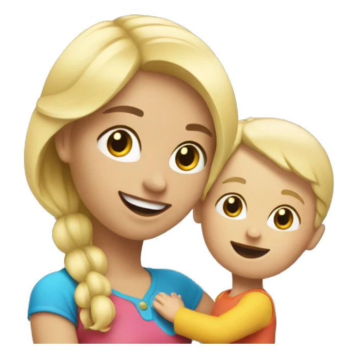 blonde women playing with blonde child with toys sticker
